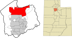 Salt Lake County Utah incorporated and unincorporated areas Salt Lake City highlighted
